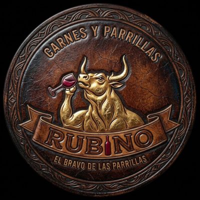 rubino logo de cuero